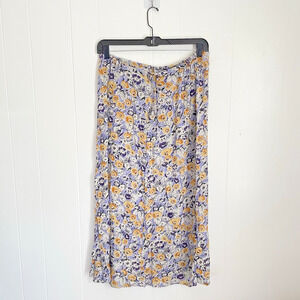 Vintage 70s Floral Maxi Skirt M Cotton Blend‎ Boho Fairy Coquette Romantic NWT